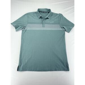 Travis Mathew Men's "The Zinna" Striped Performance Polo - Heather Sage Green